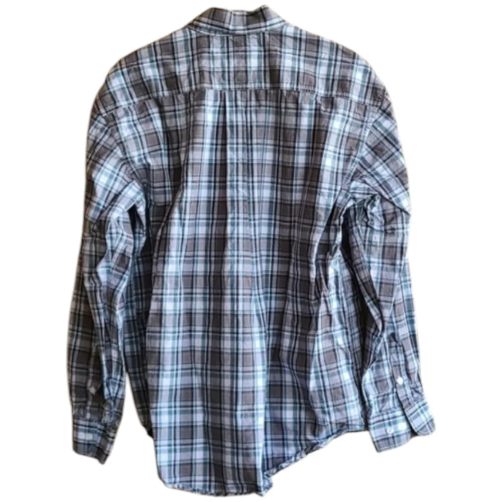 🔖3 For $10 🛍 Men's Casual Button Down Shirt - Blue Plaid - Picture 2 of 12